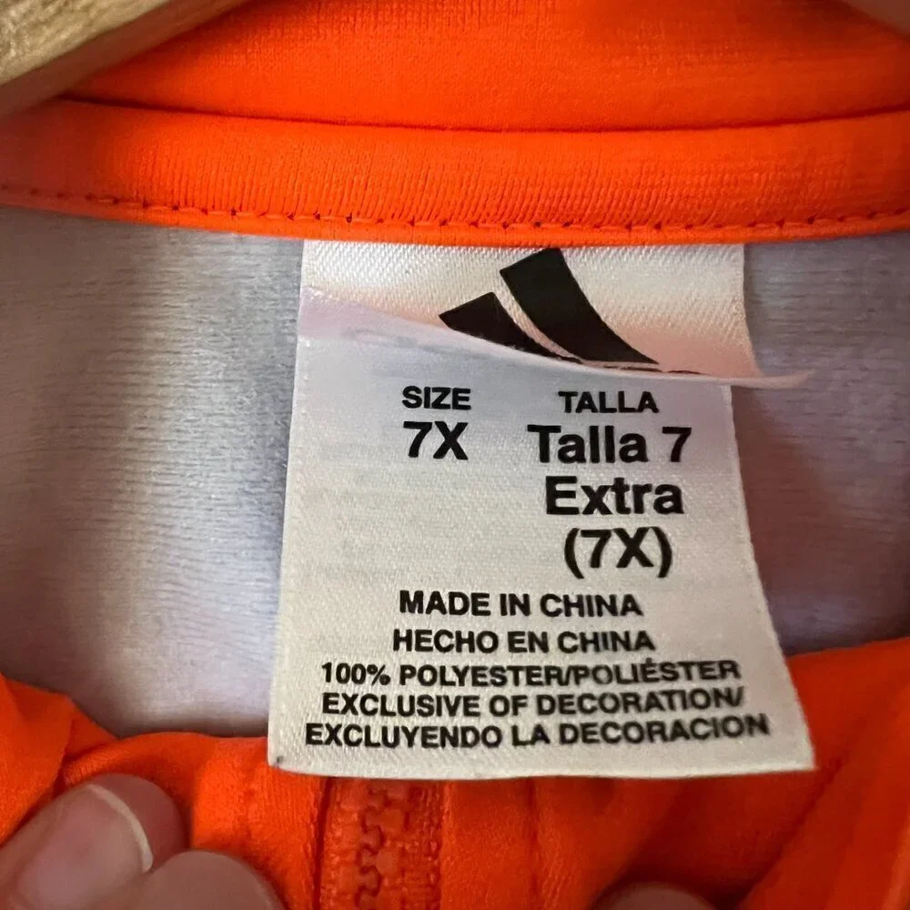 Adidas Gray Orange Track Jacket Kid's Size 7X
